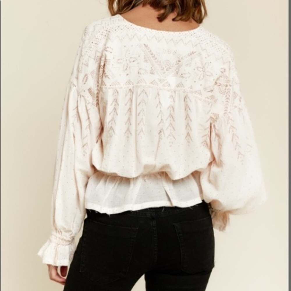 Free People Counting Stars Metallic Thread Blouse - Picture 4 of 4